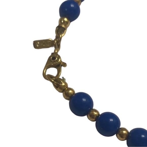 Monet Blue and Gold Tone Beaded Necklace - Picture 3 of 3